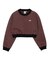 WOVEN CROPPED CREWNECK TOP
