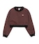 WOVEN CROPPED CREWNECK TOP