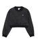 WOVEN CROPPED CREWNECK TOP
