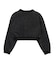 WOVEN CROPPED CREWNECK TOP