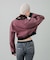 WOVEN CROPPED CREWNECK TOP