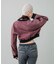 WOVEN CROPPED CREWNECK TOP