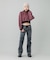 WOVEN CROPPED CREWNECK TOP
