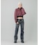WOVEN CROPPED CREWNECK TOP