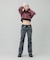 WOVEN CROPPED CREWNECK TOP