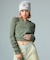 FADED WOVEN MIX HALF ZIP HOODED TOP