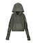 FADED WOVEN MIX HALF ZIP HOODED TOP