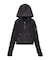 FADED WOVEN MIX HALF ZIP HOODED TOP
