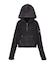 FADED WOVEN MIX HALF ZIP HOODED TOP