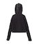 FADED WOVEN MIX HALF ZIP HOODED TOP