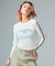 STAR STRIPED SLEEVE SHEER L/S TOP
