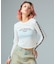 STAR STRIPED SLEEVE SHEER L/S TOP