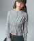 FADED SHIRRED COMPACT ZIP UP HOODIE