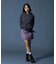 FADED SHIRRED COMPACT ZIP UP HOODIE