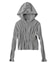 FADED SHIRRED COMPACT ZIP UP HOODIE