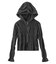 FADED SHIRRED COMPACT ZIP UP HOODIE