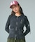 DISTRESSED WOVEN MIX ZIP UP TOP