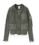 DISTRESSED WOVEN MIX ZIP UP TOP