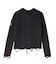 DISTRESSED WOVEN MIX ZIP UP TOP