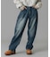 LOGO PATCH WIDE TAPERED DENIM PANTS