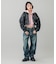 LOGO PATCH WIDE TAPERED DENIM PANTS