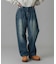 LOGO PATCH WIDE TAPERED DENIM PANTS