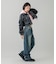 LOGO PATCH WIDE TAPERED DENIM PANTS