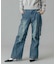 LOW RISE CARGO POCKET DENIM PANTS