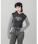 STRIPED SLEEVE COMPACT HOODED TOP