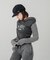 STRIPED SLEEVE COMPACT HOODED TOP