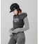 STRIPED SLEEVE COMPACT HOODED TOP