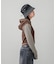 STRIPED SLEEVE COMPACT HOODED TOP