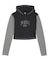 STRIPED SLEEVE COMPACT HOODED TOP