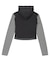 STRIPED SLEEVE COMPACT HOODED TOP