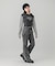 STRIPED SLEEVE COMPACT HOODED TOP