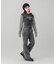 STRIPED SLEEVE COMPACT HOODED TOP