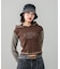 STRIPED SLEEVE COMPACT HOODED TOP