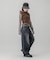 STRIPED SLEEVE COMPACT HOODED TOP