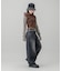 STRIPED SLEEVE COMPACT HOODED TOP