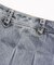 BOX PLEAT DENIM MINI SKIRT