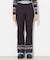 PARTIAL STRIPE KNIT PANTS