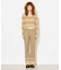 PARTIAL STRIPE KNIT PANTS