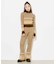 PARTIAL STRIPE KNIT PANTS