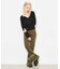 PARTIAL STRIPE KNIT PANTS