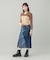 LACE UP DENIM SKIRT