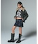 FLOCKED DENIM MINI SKIRT