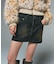 FLOCKED DENIM MINI SKIRT