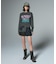 FLOCKED DENIM MINI SKIRT