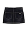 FLOCKED DENIM MINI SKIRT