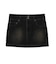 FLOCKED DENIM MINI SKIRT